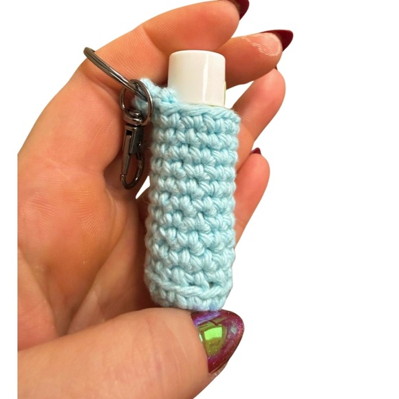 BUY NOW PICK 1 Handmade Crochet Chapstick Holder Keychain Gift - Picture 11 of 11